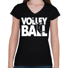 PRINTFASHION Volleball - Röplabda - Női V-nyakú póló - Fekete
