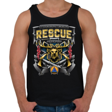 PRINTFASHION Volunteer Rescue - Férfi atléta - Fekete