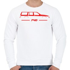 PRINTFASHION Volvo 740 (1) - Férfi pulóver - Fehér