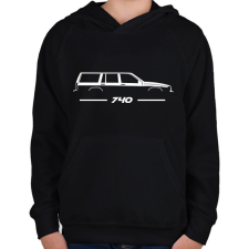 PRINTFASHION Volvo 740 (2) - Gyerek kapucnis pulóver - Fekete gyerek pulóver, kardigán