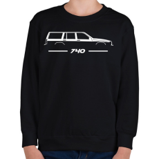 PRINTFASHION Volvo 740 (2) - Gyerek pulóver - Fekete