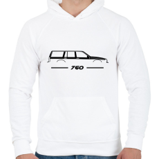 PRINTFASHION Volvo 760 (1) - Férfi kapucnis pulóver - Fehér