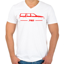 PRINTFASHION Volvo 760 (3) - Férfi V-nyakú póló - Fehér férfi póló