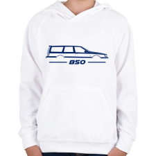 PRINTFASHION Volvo 850 Blue - Gyerek kapucnis pulóver - Fehér gyerek pulóver, kardigán