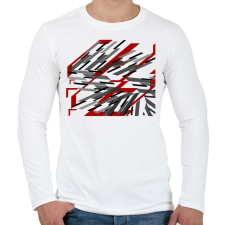 PRINTFASHION Vonalak - Férfi hosszú ujjú póló - Fehér férfi póló