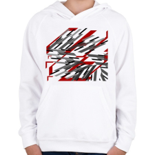 PRINTFASHION Vonalak - Gyerek kapucnis pulóver - Fehér gyerek pulóver, kardigán