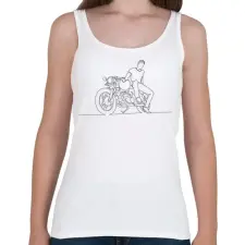 PRINTFASHION Vonalas motoros minta 2 - Női atléta - Fehér női trikó