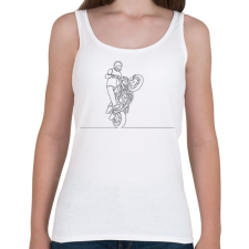 PRINTFASHION Vonalas motoros minta - Női atléta - Fehér női trikó