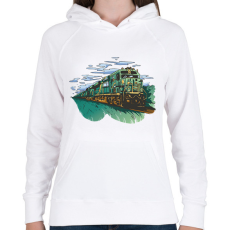 PRINTFASHION Vonat - Női kapucnis pulóver - Fehér