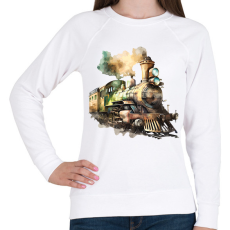 PRINTFASHION vonat - Női pulóver - Fehér