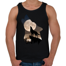 PRINTFASHION Vonyító farkas - Férfi atléta - Fekete