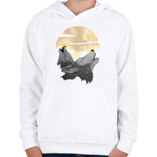 PRINTFASHION Vonyító farkasok - Gyerek kapucnis pulóver - Fehér gyerek pulóver, kardigán