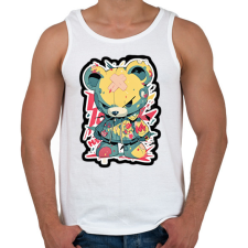 PRINTFASHION Voodoo maci - Férfi atléta - Fehér atléta, trikó