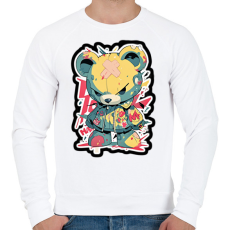 PRINTFASHION Voodoo maci - Férfi pulóver - Fehér