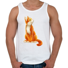 PRINTFASHION Vörös cica - Férfi atléta - Fehér
