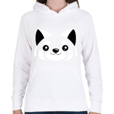 PRINTFASHION Vörös macskamedve - Női kapucnis pulóver - Fehér női pulóver, kardigán