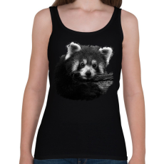 PRINTFASHION Vörös panda (fekete-fehér újság) - Női atléta - Fekete