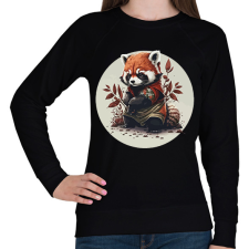 PRINTFASHION Vörös panda - Női pulóver - Fekete női pulóver, kardigán