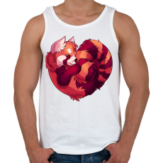 PRINTFASHION Vörös panda szív - Férfi atléta - Fehér