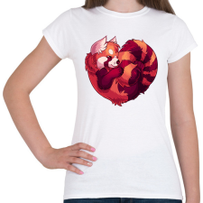 PRINTFASHION Vörös panda szív - Női póló - Fehér női póló