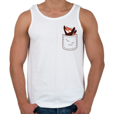 PRINTFASHION Vörös panda zsebben - Férfi atléta - Fehér