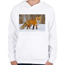 PRINTFASHION Vörös róka - Gyerek kapucnis pulóver - Fehér