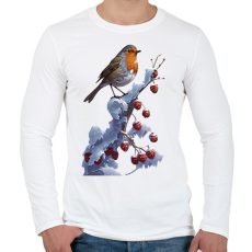 PRINTFASHION Vörösbegy - Férfi hosszú ujjú póló - Fehér