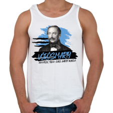 PRINTFASHION Vörösmarty Mihály - Nem félek - Férfi atléta - Fehér atléta, trikó