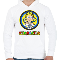 PRINTFASHION VR46 The Doctor - Férfi kapucnis pulóver - Fehér
