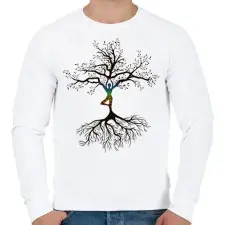 PRINTFASHION Vriksasana - Férfi pulóver - Fehér férfi pulóver, kardigán
