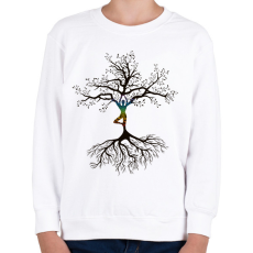 PRINTFASHION Vriksasana - Gyerek pulóver - Fehér