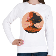 PRINTFASHION Vulkánkitörés - Női pulóver - Fehér