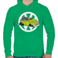 PRINTFASHION VW bogár zöld - Férfi kapucnis pulóver - Zöld férfi pulóver, kardigán