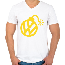 PRINTFASHION VW Bomb - Férfi V-nyakú póló - Fehér férfi póló