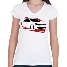 PRINTFASHION VW Dublife - Női V-nyakú póló - Fehér női póló