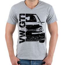 PRINTFASHION VW GTI - Férfi V-nyakú póló - Sport szürke férfi póló