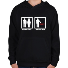 PRINTFASHION VW Probélma Megoldva - Gyerek kapucnis pulóver - Fekete gyerek pulóver, kardigán