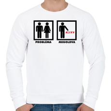 PRINTFASHION VW Problem Solved - Férfi pulóver - Fehér