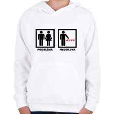 PRINTFASHION VW Problem Solved - Gyerek kapucnis pulóver - Fehér gyerek pulóver, kardigán