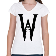 PRINTFASHION W black - Női V-nyakú póló - Fehér