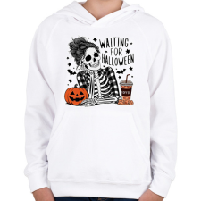 PRINTFASHION Waiting for Halloween - Gyerek kapucnis pulóver - Fehér gyerek pulóver, kardigán