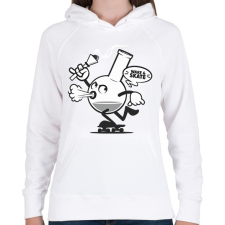 PRINTFASHION Wake&skate - Női kapucnis pulóver - Fehér női pulóver, kardigán