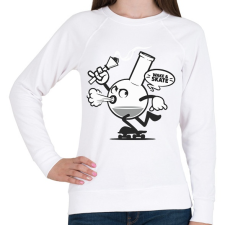 PRINTFASHION Wake&skate - Női pulóver - Fehér női pulóver, kardigán