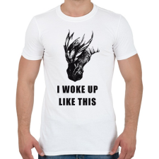 PRINTFASHION WAKE UP DRAGON - Férfi póló - Fehér férfi póló