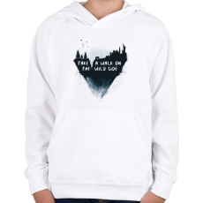 PRINTFASHION Walk on the wild side - Gyerek kapucnis pulóver - Fehér