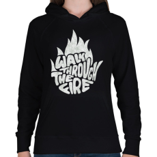 PRINTFASHION Walk through the fire - Női kapucnis pulóver - Fekete