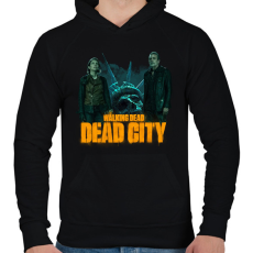 PRINTFASHION Walking Dead Dead city - Férfi kapucnis pulóver - Fekete