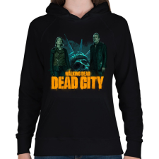 PRINTFASHION Walking Dead Dead city - Női kapucnis pulóver - Fekete női pulóver, kardigán