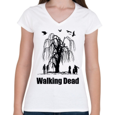 PRINTFASHION walking dead - Női V-nyakú póló - Fehér női póló