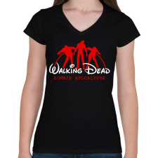 PRINTFASHION Walking Dead - Női V-nyakú póló - Fekete női póló